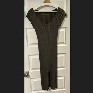 Enza Costa V Neck Cap Sleeve Dress